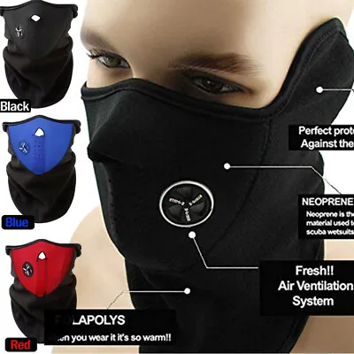 Winter Ski Motorcycle Thermal Half Face Mask Fleece Balaclava Neoprene Neck Mask • $5.99