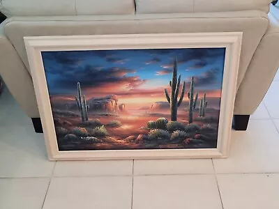 Original Oil On Canvas Southwest Desert Scape B. Duggan Signed Large Painting  • $1599.95