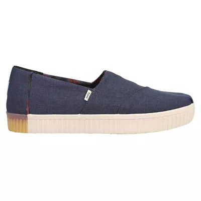 TOMS Alpargata Indio Platform Slip On  Womens Blue Flats Casual 10015871T • $37.55