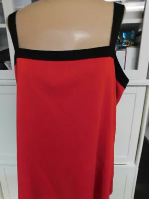 EXCLUSIVELY MISOOK RED Black Color Block CAMI Sleeveless Straps SWEATER Knit TOP • $28