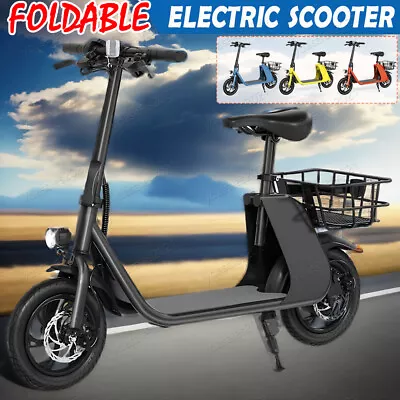450W Foldable E-Scooter Sport Electric Scooter Adult W/Seat Electric Moped Ebike • $368.99