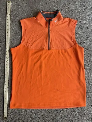 Nike Golf Tour Performance Mens Orange Large Vest Sleeveless Jacket Athletic Top • $42.88