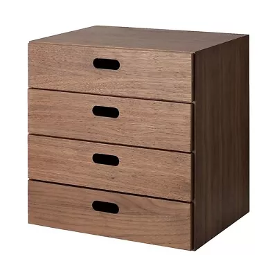 Muji Stacking Chest Width 37 Depth 28 Height 37cm 4 Drawers Walnut Veneer 123812 • $179.54