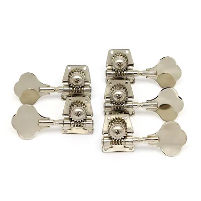 3L2R Open Gear Bass 5-String Tuners Tuning Pegs Keys Machine Heads Silver Nickel • $32.99