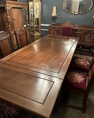 Antique Jacobean Dining Set 1920's Renaissance Architecture English Mahogany • $2000