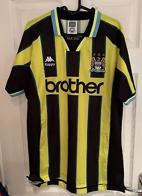 **Manchester City 1998-99 Away Shirt - Large - Retro Score Draw - 10 Goater** • £29.99