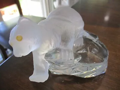 Faberge Crystal Polar Bear Cub Frosted Bear On Clear Base FM France Original • $155