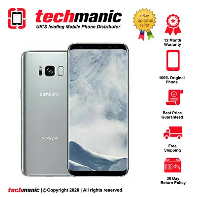 Samsung Galaxy S8 SM-G950 - 64GB - Arctick Silver (Unlocked) Smartphone  • £85.99