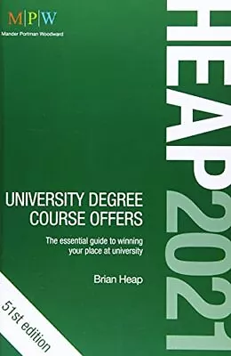 HEAP 2021: University Degree Course Offers By Brian Heap Book The Cheap Fast • £4.08