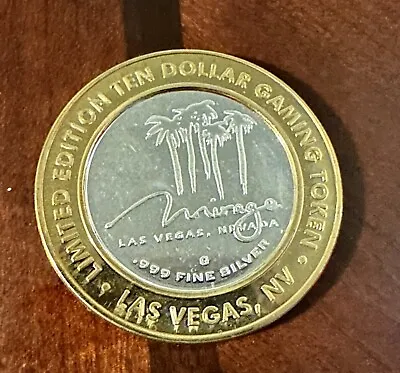 $35 • Buy .999 Fine Silver $10 Gaming Token Coin Mirage 2004 Las Vegas Slots Limited