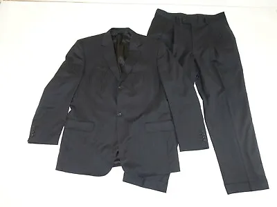 Giovanni By Domenico Vacca Men's Suit Size 48 Long 38 X 32.5 Black 2 Button Wool • $143.99