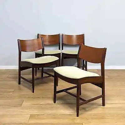 Set Of Four Vintage Danish Teak Dining Chairs By Glostrup Mobelfabrik • £599.50