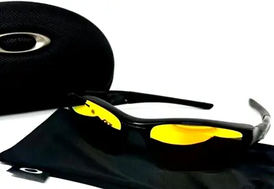 New Oakley Flak Jacket Xlj 03-899 Polish Black/fire Iridium Sunglasses 63-14 • $152.50