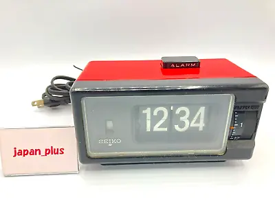 As-Is Seiko Flip Clock Alarm DP690T Space Age Red Body 1970s Vintage Showa Retro • $74.99