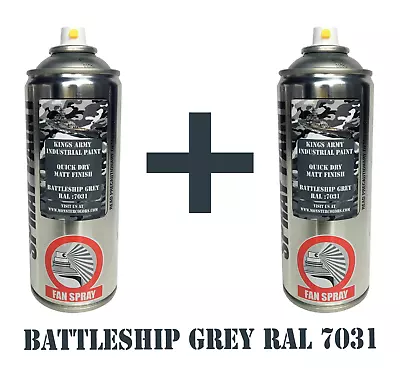 Battleship Grey Army Spray Paint Military Vehicle Paintballairsoftmodel X2 • £23.75
