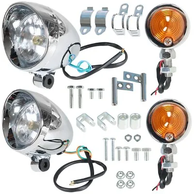 For  Motorcycle Chrome Passing Driving Spot Fog Lamp Turn Signal Light • $35.42