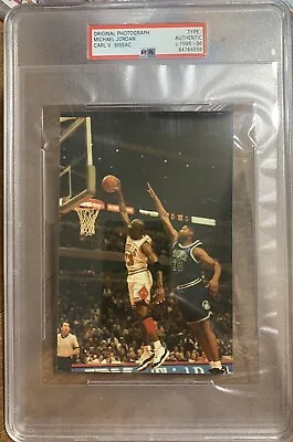 Michael Jordan 1996 Type 1 Photo Breakaway Dunk PSA Slab 5x7 • $399