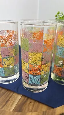 5 VTG MCM Libbey Crisa Drinking Glasses 6  Spring/Summer Party Fiesta Moroccan • $26.99