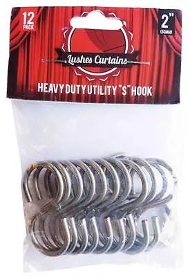 Pack Of 12 Pc Stainless Steel Thick Heavy Duty Utility S Shape Hooks DIY Storage • $7.46