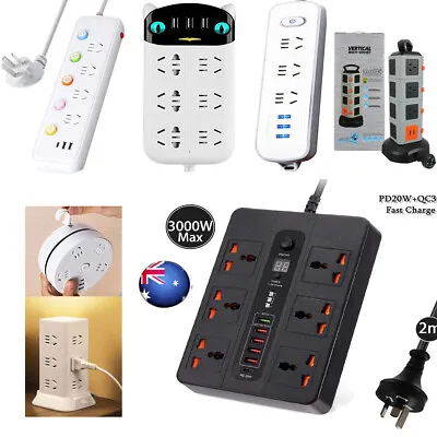 2-15 Way Outlets Socket Power Board USB Charging Charger Ports W/Surge Protector • $11.99