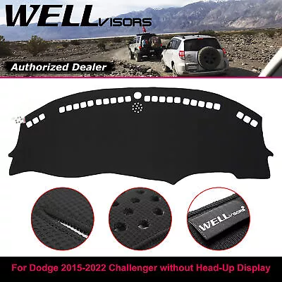 Black Dash Mat For 2015-2023 Dodge Challenger W/O HUD WELLvisors 3-886DG001 • $56.99