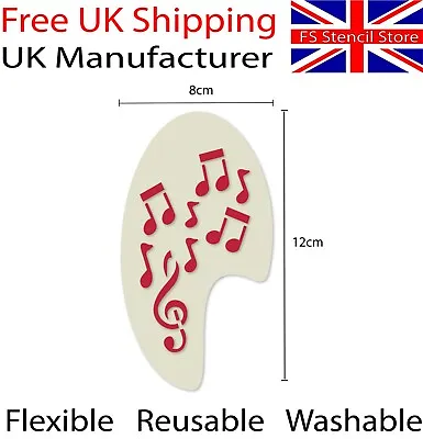 Musical Notes Right Side Face Painting Stencil Approx 12cm X 8cm  Washable • £3.99