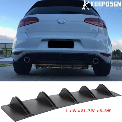 For VW Golf 7 GTI MK6 Rear Lip Bumper Diffuser Shark 5 Fin Spoiler Wing Lip • $39.90