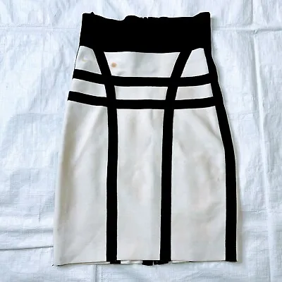 $21.25 • Buy HERVE LEGER Skirt White Black Size XS