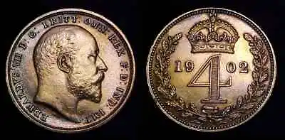 GREAT BRITAIN 1902 Maundy 4 Pence / Fourpence PL • $79.95