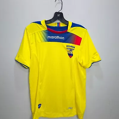 Ecuador Soccer Jersey Mens Size Small Marathon Yellow Sports Polyester Logo S • $28.69