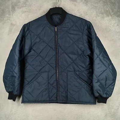 Vintage Dickson Jacket Mens Medium Blue Quilted Puffer Hunting Coat Made In USA • $29.99