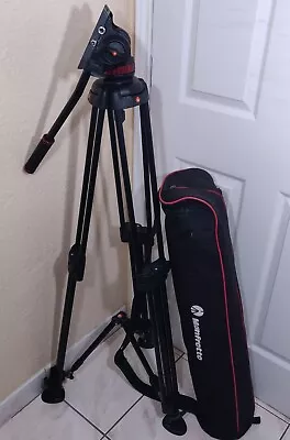 $375 • Buy Manfrotto 546B Tripod 502A MVH502A Head Spreader And Carrying Case