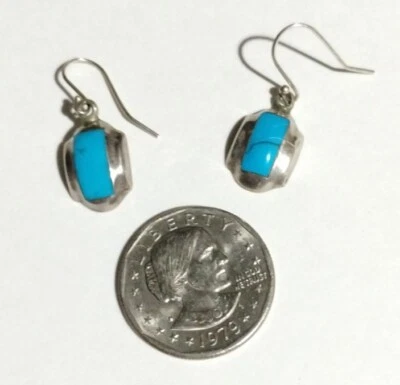 $32 • Buy Sterling Silver DL4 925. Dangle Drop Turquoise Earrings.