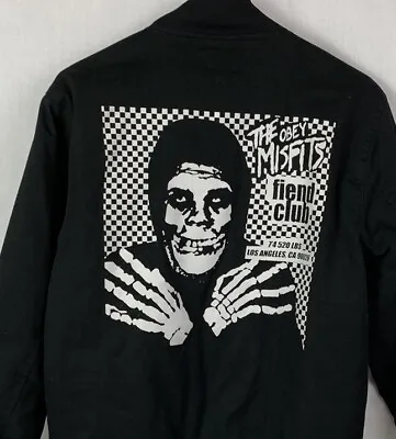 Obey Misfits Jacket Fiend Club Black Full Zip Metal Band Promo Men’s Small • $149.99