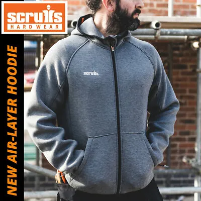 Scruffs Hoodie - Trade Air Layer Full Zip Work Hoody Grey - NEW For 2021 • £35.79