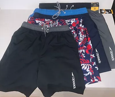 Speedo Swim Shorts Elastic Tie 3 Pocket Inner Brief Stretch M L & XXL Choices • $17.37