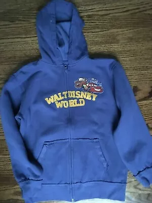 Disney Parks Disneyland CARS Lightning McQueen & Mator Blue Hoodie Youth L • £12.05