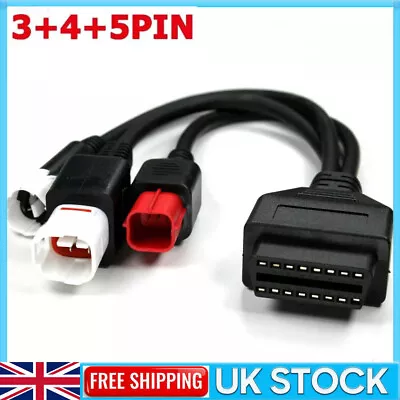 3in1 OBD2 Diagnostic Cable Fault Code Reader Adaptor For Yamaha Motorcycle New • £13.88