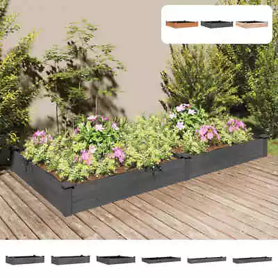 Garden Raised Bed Planter With Liner Plant Flower Bed Solid Wood Pine VidaXL • £46.99