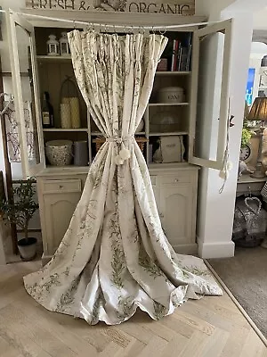 LAURA ASHLEY MTM Vintage Tiger Lily Rare Large INTERLINED Curtains Ea 56W 85D • £49