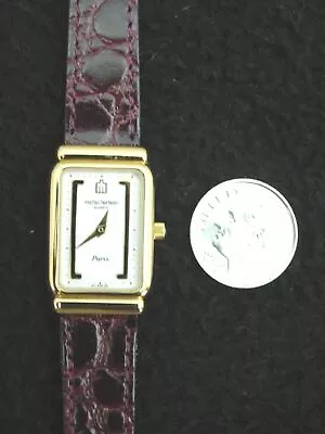 Ladies Watch French Michel Herbelin Gold Leather Swiss 6 Jewel  • $369.95