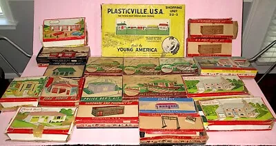 LARGE Lot 19 Early PLASTICVILLE  O/ S-gauge Building Kits With BOXES • $49