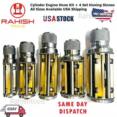 Cylinder Engine Hone Kit + 4 Set Honing Stones All Sizes Available RAHISHTOOLS • $209