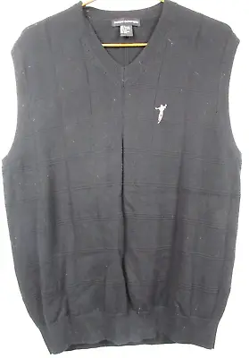 Fairway Outfitters Golf Vest Mens Size Large Black V- Neck Cotton Knit Sweater • $19.99