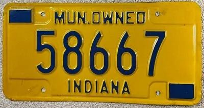 Indiana Municipal Owned Vintage License Plate 58667 City  • $34.99