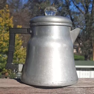 Vintage WEAR-EVER Coffee Pot Percolator Stove Top Aluminum 6 Cup   • $28