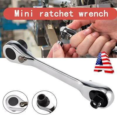 Mini 1/4  Ratchet Handle Wrench Rod Double Ended Socket Screwdriver Bit Tool USA • $8.59