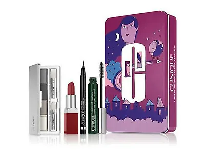 £46.50 • Buy Clinique Set ALL FULL SIZE  Eye Shadow Quad Mascara Lipstick Eye Liner  Gift Tin