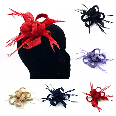 £9.99 • Buy Ladies Feather Beak Clip Fascinator Weddings Races Royal Ascot Hair Clip