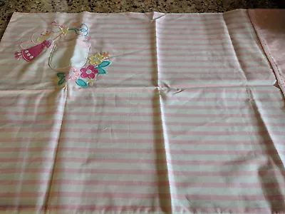 Molly And Millie Embroidery Standard Pillow Case Pink White For Girl New • $14.99